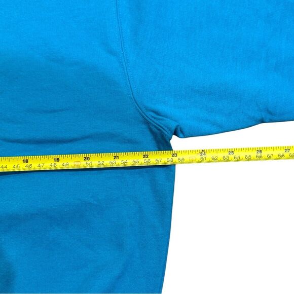 Vintage Nike Turquoise Blue Long Sleeve Mock Neck Sweatshirt Men’s Sz M - Picture 4 of 6